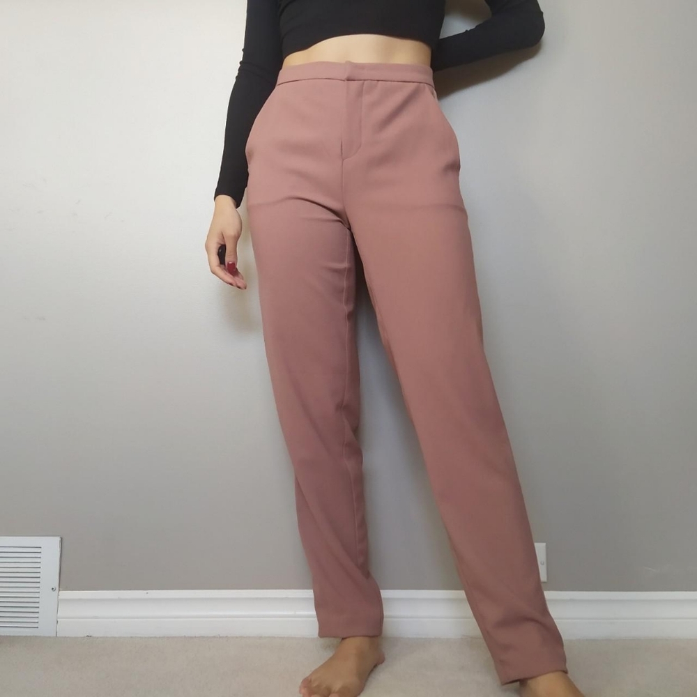 Dusty Rose Striped Trousers